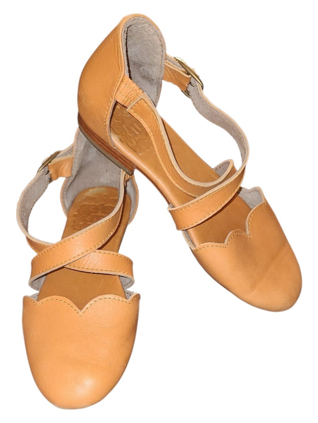 Bali Elf Mangrove Leather Ballet Flats Women's Size 5 In Vintage Tan
